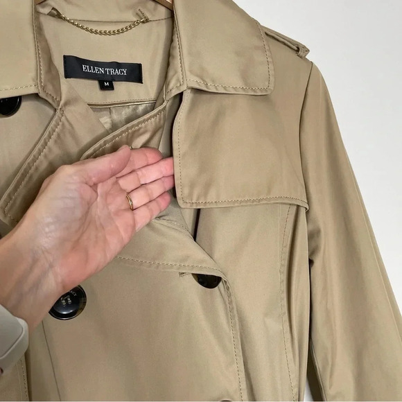 Ellen Tracy full length Trench Coat in Beige minimalist beige esthetic - Picture 6 of 15